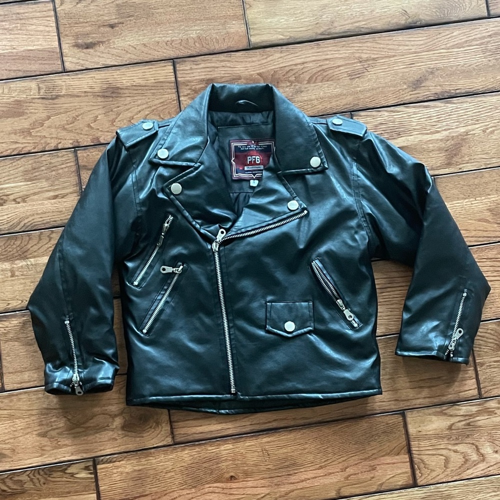 Faux leather moto jacket size 6